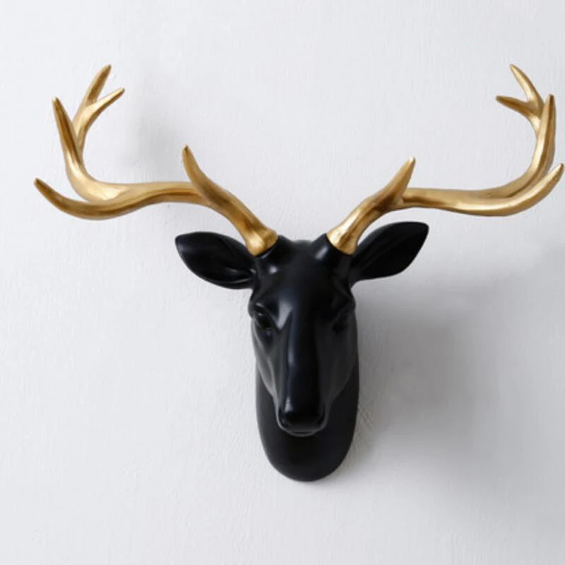 Европейский стиль черный и белый имитация головы оленя скульптура Висячие