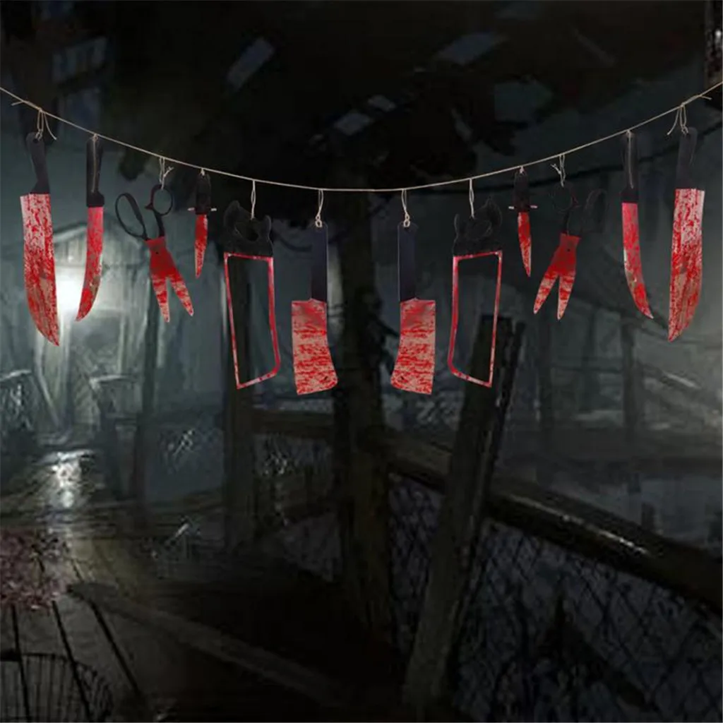 Хэллоуин ужас кулон кровяные ножедержатель декорация дом с привидениями для