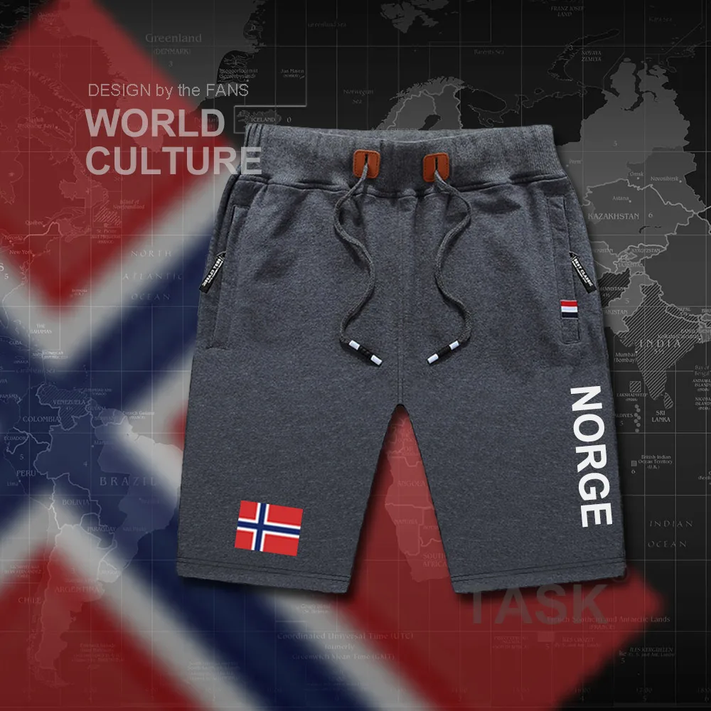 

Norway Norge mens shorts beach new men's board shorts flag workout zipper pocket sweat bodybuilding casual Norwegian Nordmann