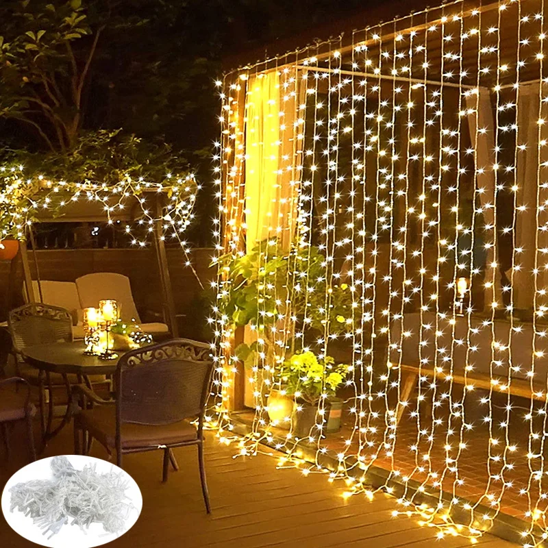 

3M x 3M 300 LED Home Outdoor Holiday Christmas Decorative Wedding xmas String Fairy Curtain Garlands Strip Party Lights
