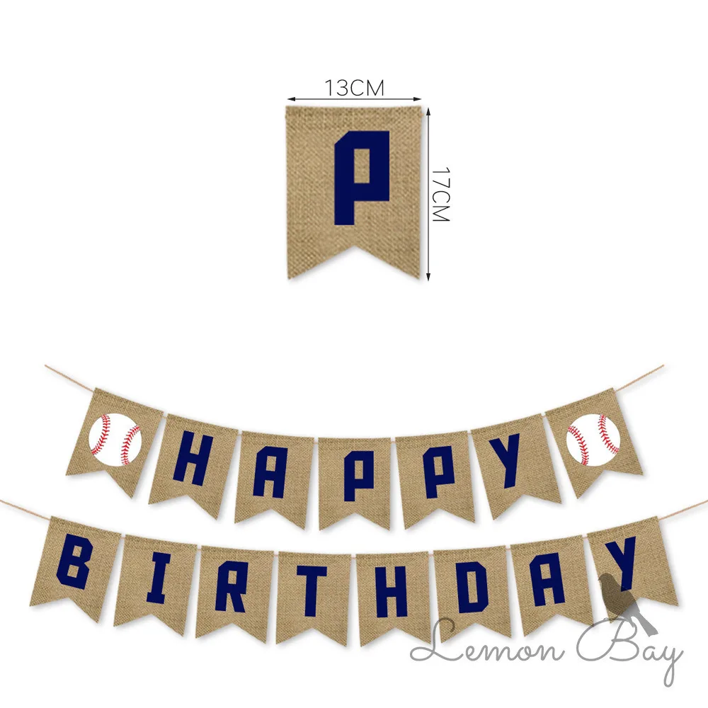 Декорированном мешковиной горшке Бейсбол украшение для торта на день рождения