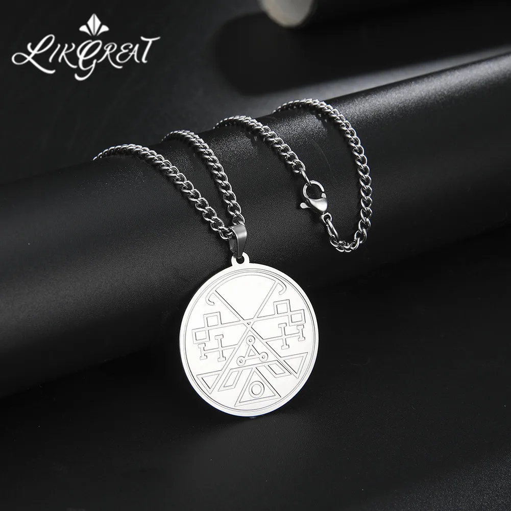 LIKGREAT ожерелье из нержавеющей стали для женщин и мужчин Gediel Demon solomon kabbalah amulet talisman