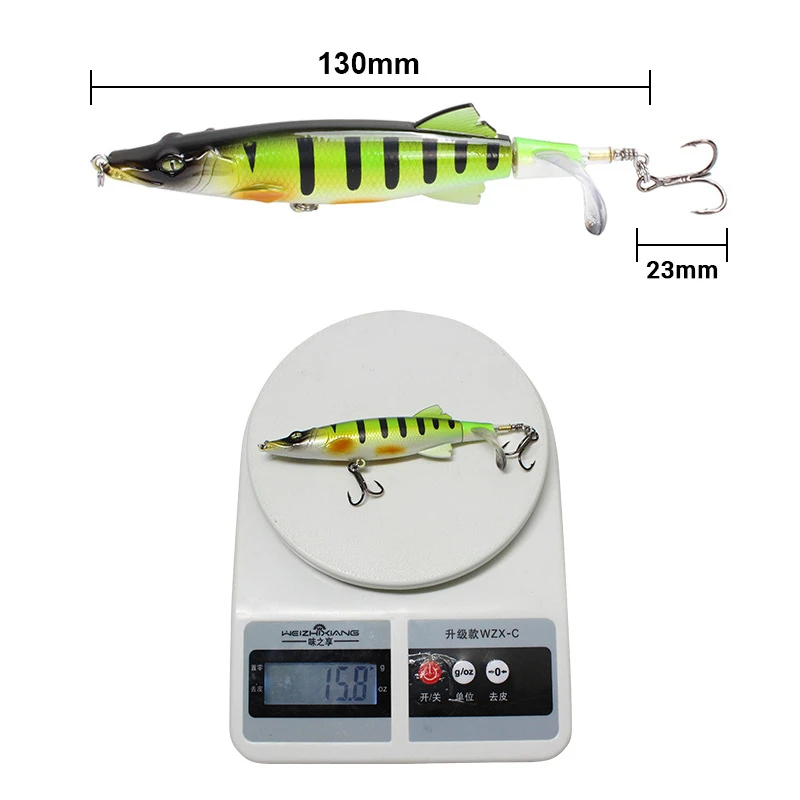 Whopper Popper fishing lure 13cm 15.8g Pencil Bait Topwater Artificial Hard Wobbler Soft Rotating Tail Fishing Tackle Pesca | Спорт и