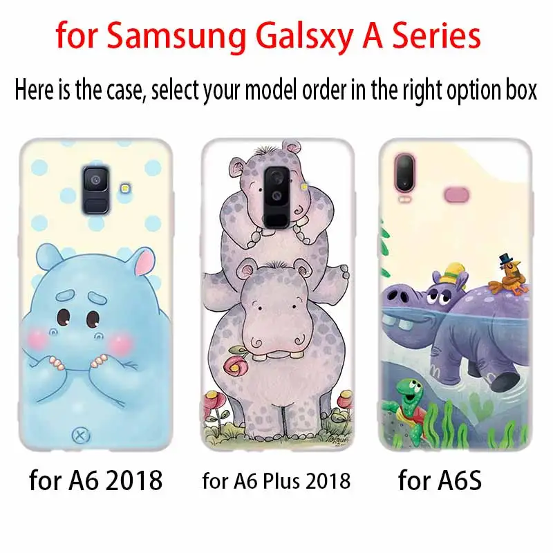 Милый мультяшный мягкий чехол в виде бегемота для Samsung A12 A13 A20 A21S A31 A32 A33 A41 A42 A50 A51 A52