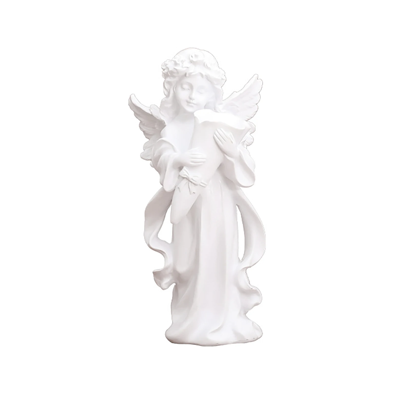 

Figurine Memorial Resin Craft Home Decor Wings Collection Flower Vase Praying Angel Statue Ornaments Garden Desktop Gifts