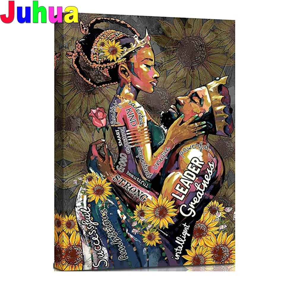 

Photo Custom Diamond Painting African Queen Love Cross Stitch Full Square Picture of Rhinestone DIY Diamond Mosaic Embroidery