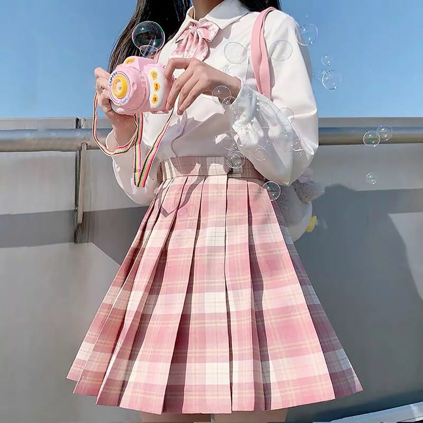 Модная женская клетчатая плиссированная юбка А-силуэта короткая с защитой от