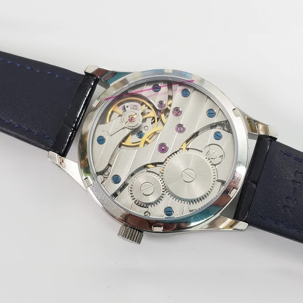Мужские механические часы с ручным передвижением идеальная перспектива задняя