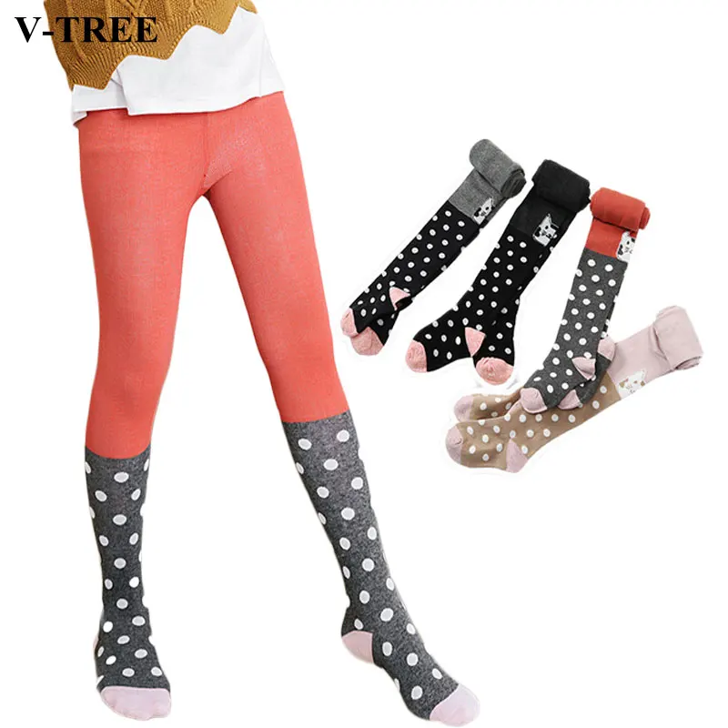 Осенние чулки для девочек Колготки с героями мультфильмов Хлопковые детские