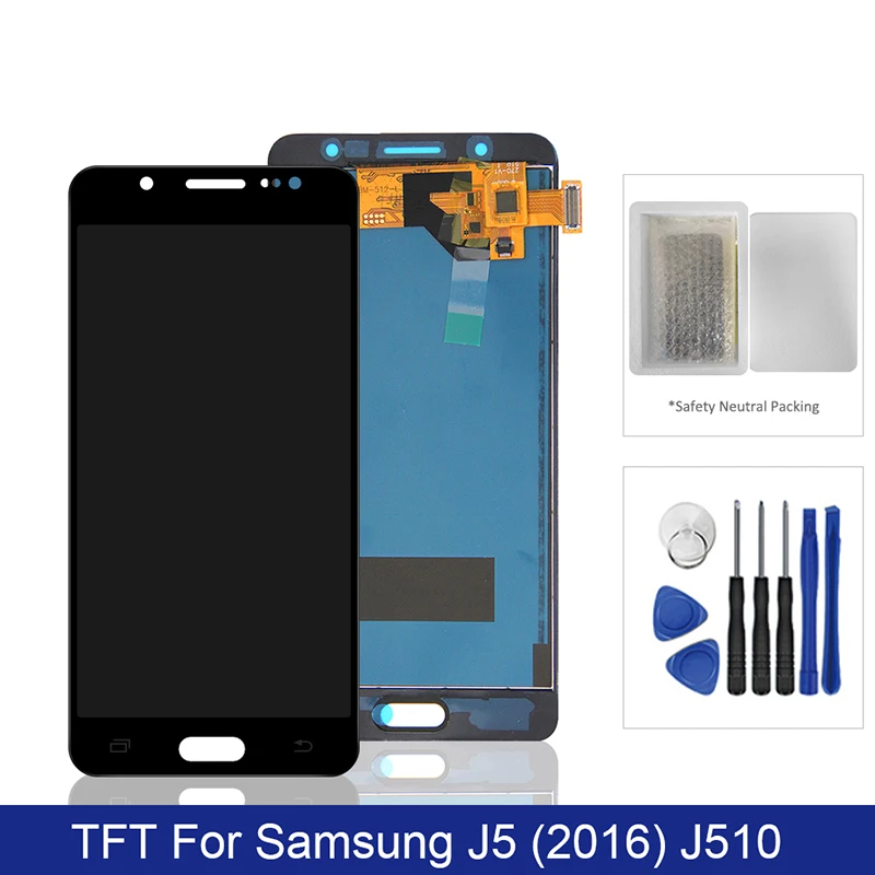 

Для Samsung Galaxy J5 2016 ЖК-дисплей сенсорный экран дигитайзер в сборе TFT на SM J510F J510H J 5 2016 510F Sm-J510H 100% тест