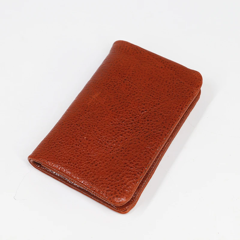 Red Brown SIMLINE, кошелек из натуральной кожи для мужчин и женщин, Ретро стиль, ручная работа, короткие, двойные, маленькие, тонкие, кошельки, кошелек, женский, с карманом для монет на молнии - Цвет: Red Brown