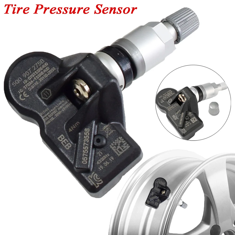 

4pcs Car Tire Pressure Sensor 5Q0907275B 5Q0907275 5Q0998270 TPMS Sensor For Audi A6 Q7 R8 VW Touareg 433Mhz