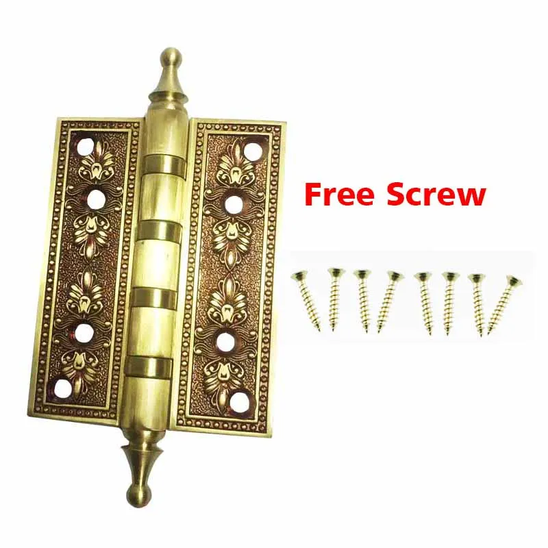 1 шт. роскошные дверные петли с головкой короны Твердые Латунные толстые плоские