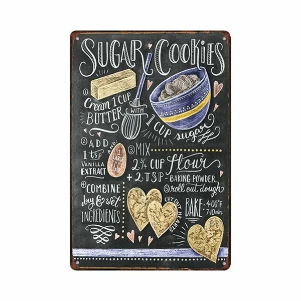 

Metal Tin Sign Sugar Cookies Decor Bar Pub Home Vintage Retro Poster Home Bar Shop Decor Fashion Decorative
