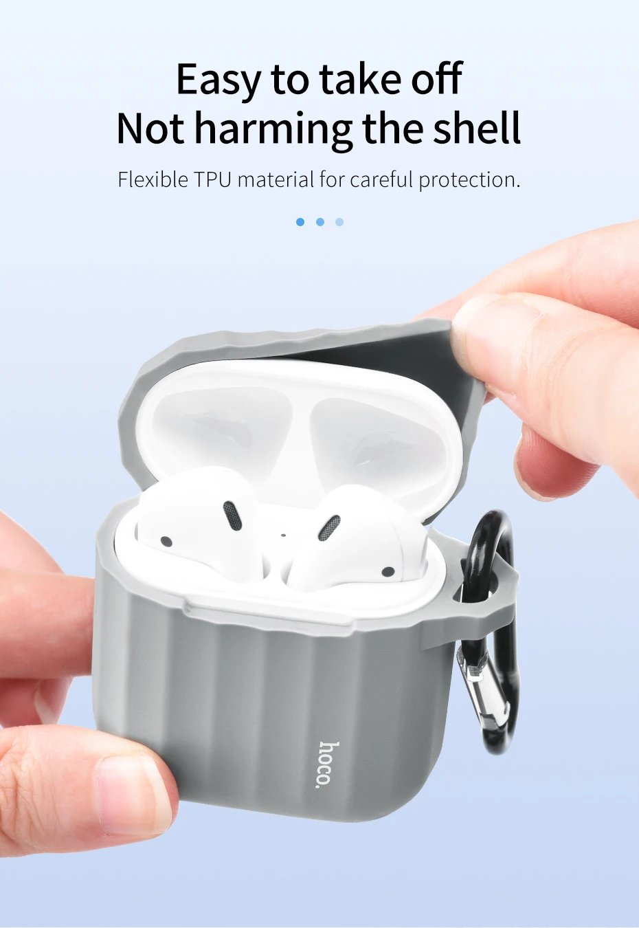 HOCO чехол для наушников для Apple Airpods, мягкий силиконовый чехол, цветной ультратонкий протектор для Air pods, чехол+ Подарок, не теряется