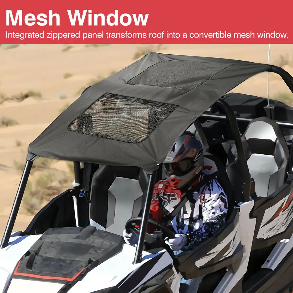 

UTV Soft Top Roof UTV for Polaris RZR XP 1000 900 Turbo 4 Doors 2014 2015 2016 2017 2018 2019 Sun Cover UV Mesh 4 Seater UTV