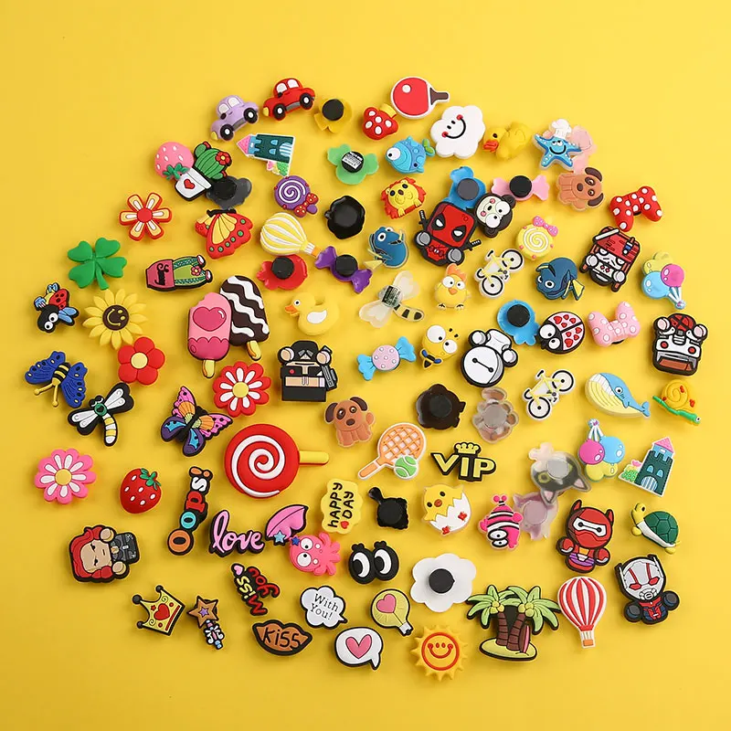 

Girl Magic Croc Shoe Charms Accessories Decorations Clog Sandals PVC JIBZ Charm Button for Girl Gift DIY crocses charms pack