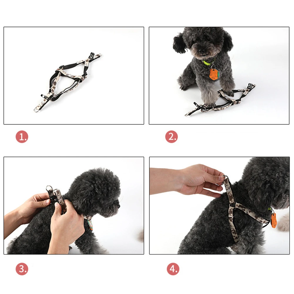 

Pet Harness Vest Leash Puppy Kitten Outdoor Walking Chest Back Strap Printed Pet Traction Rope Adjustable Dog Cat Collar Leashes