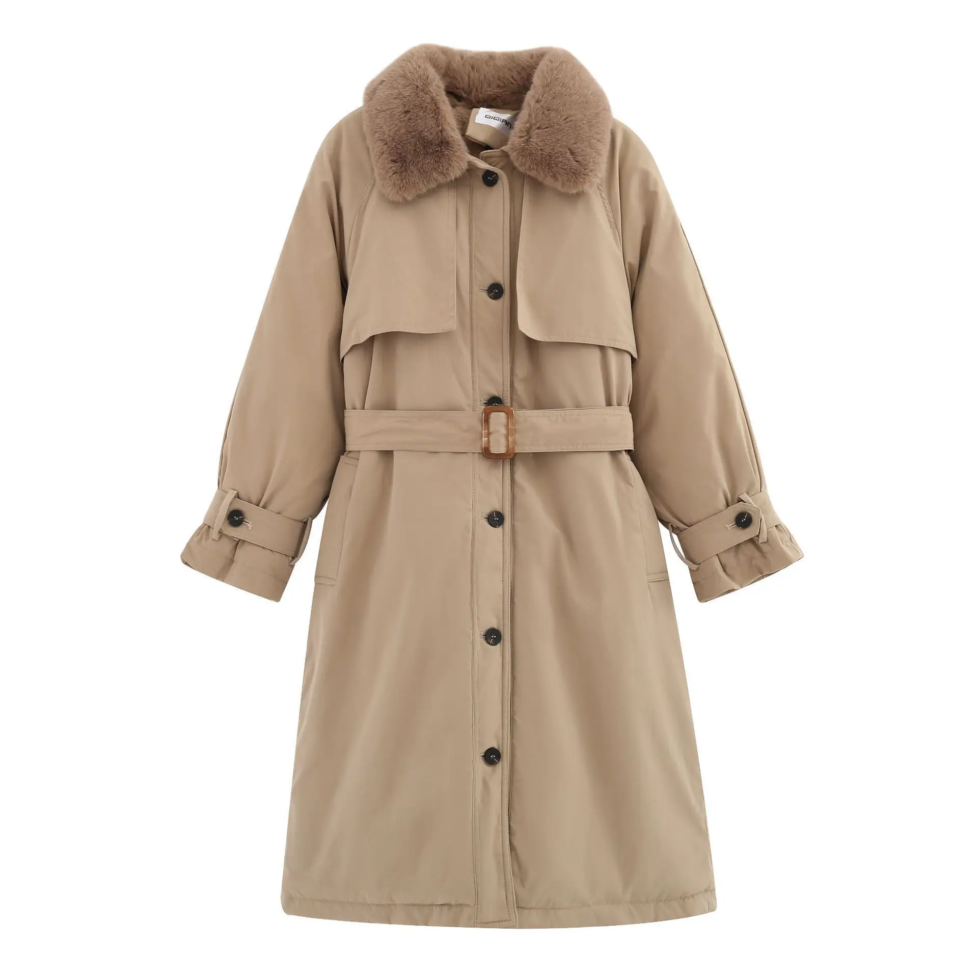 

Plush 2020 Parka cotton padded jacket for women's middle and long style over the knee