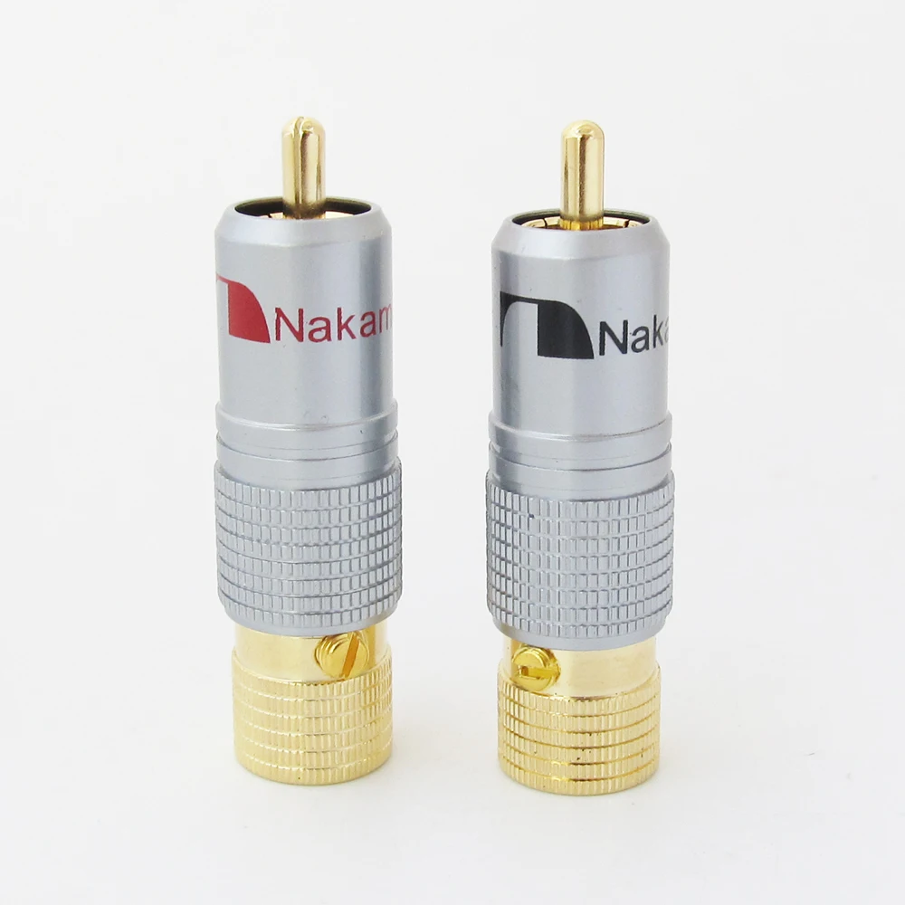 

2 шт., Высококачественные позолоченные штекеры RCA Nakamichi
