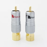 20pcs high quality gold plated nakamichi rca plug locking free solder av connectors