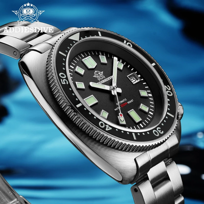 

Waterproof automatic watch men Sapphire Crystal Stainless Steel NH35 Automatic Mechanical Men's watch 1970 Abalone Dive Watch