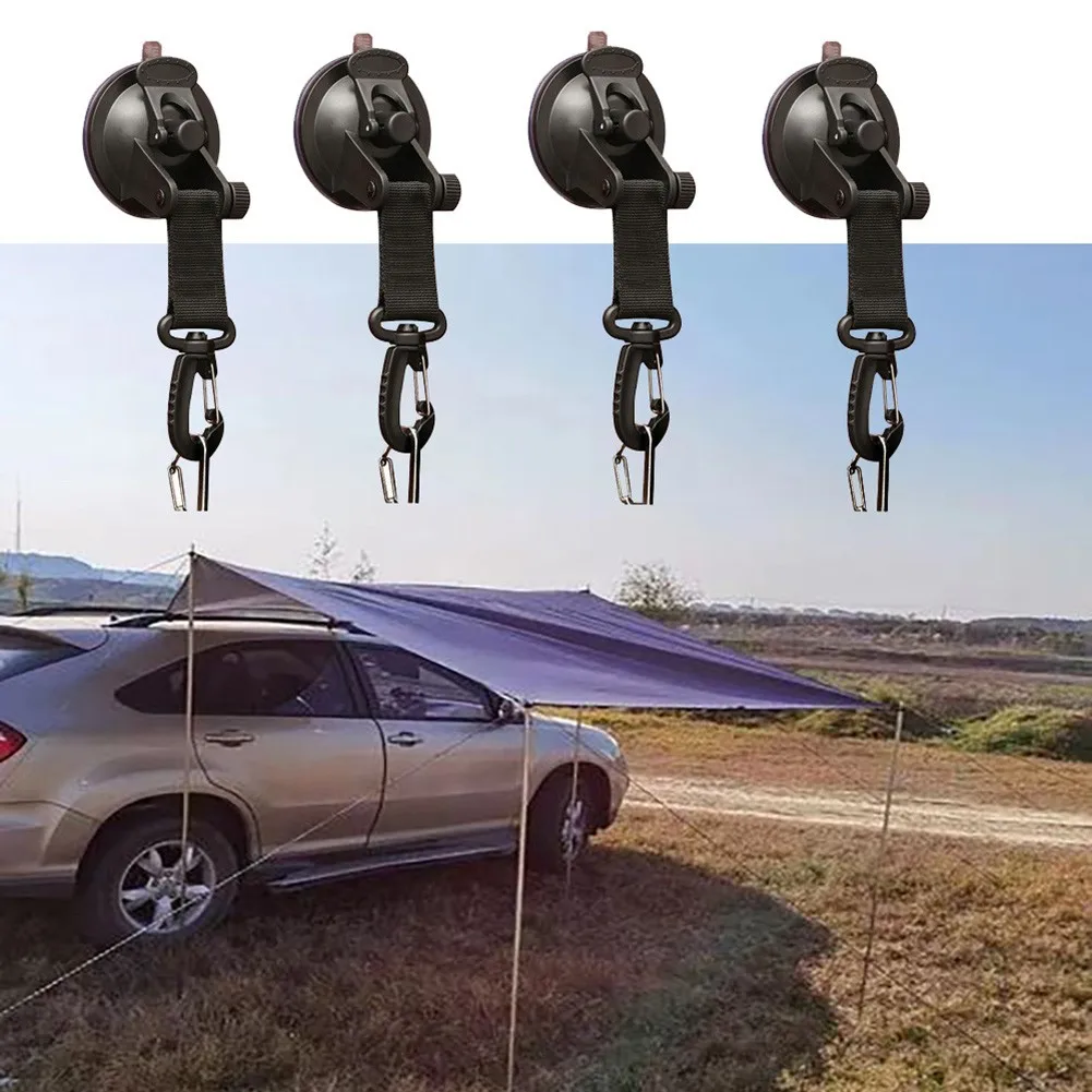 

4 Pcs Suction Cup Hooks Car Awning Tarpaulin Boat Fixed Hook Durable High Quality For Outdoor Camping Tool