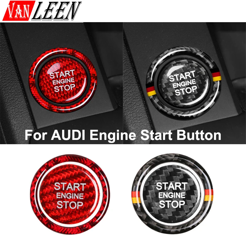 

Carbon Fiber Car Engine Start Button Replace Cover Stop Switch Key Decor For AUDI A4 B8 B9 A5 A6 C7 A7 Q3 Q5 Q7 Accessories