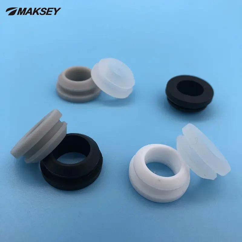 MAKSEY 10pcs 6 7 8 9 10mm Silicone Rubber Grommet Round Washer Hole Protection Elastic Soft Sealed Double Gasket O ring |