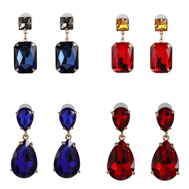 Эффектные серьги 2020 геометрические для женщин черные Зеленые Синие красные