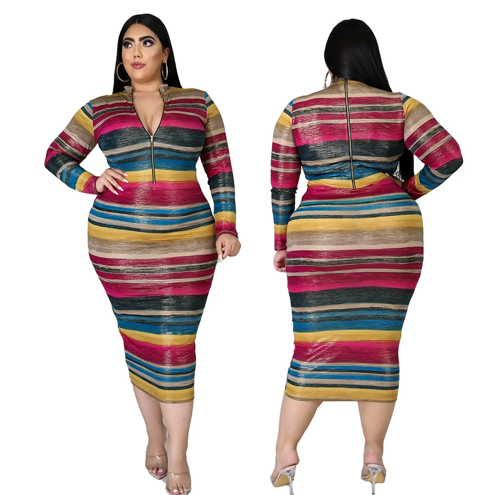 

African Dresses For Women Stripe Plus Size 5XL 6XL Print Sexy Keep Shiny Tight And Comfortable Dresses For African Lace Brocade