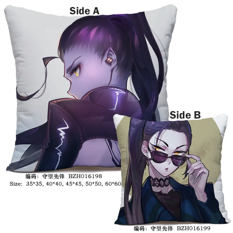 15 45X45 см аниме игра Overwatch наволочка OW dva Mercy Mei Hanzo Genji Reaper Dakimakura Чехол 3D двухсторонний принт наволочка - Цвет: 15