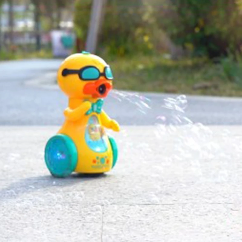 

Electric Duck Bubble Machine Spray Music Lighting Toys Automatic Bubble Blower Kids Children Toy