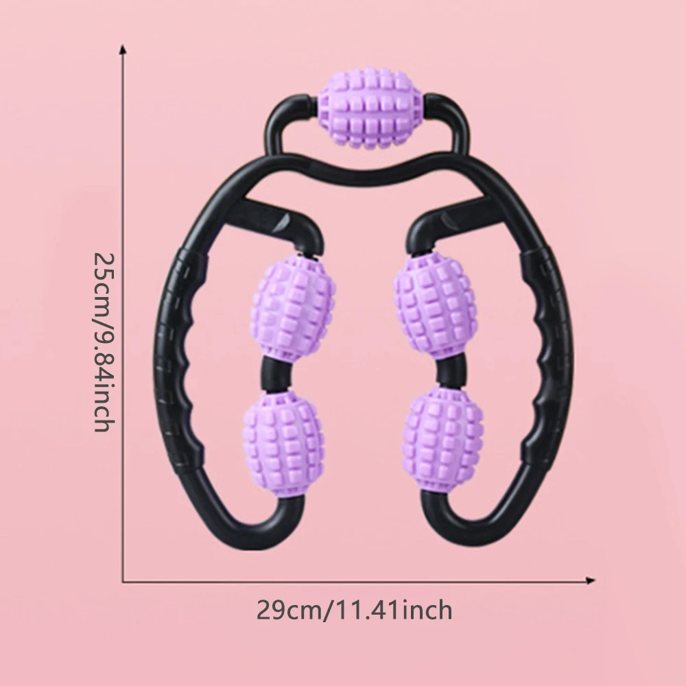

U Shape Trigger Point Massage Roller Tool 5 Wheel Roller Massager for Arm Leg Neck Muscle Tissue Pain Relief Fitness Gym Yoga