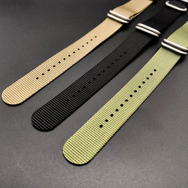nylon straps 20mm 22mm Nylon Watch Band Strap Zulu strap watch strap ring buckle 280mm Watchband Steel diving strap