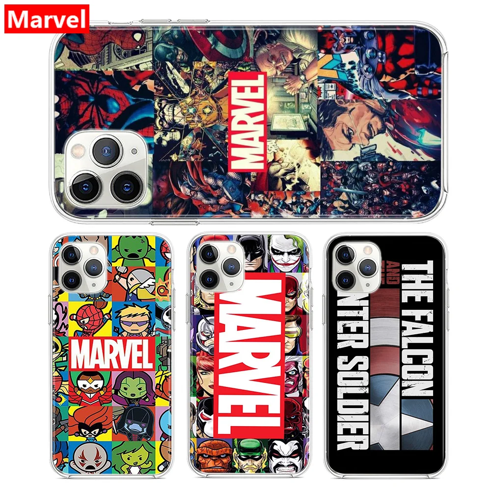 

Marvel Avengers Logo For Apple iPhone 12 Mini 11 XS Pro Max XR X 8 7 6 6S Plus 5 5S SE 2020 Soft TPU Silicone Cover Phone Case