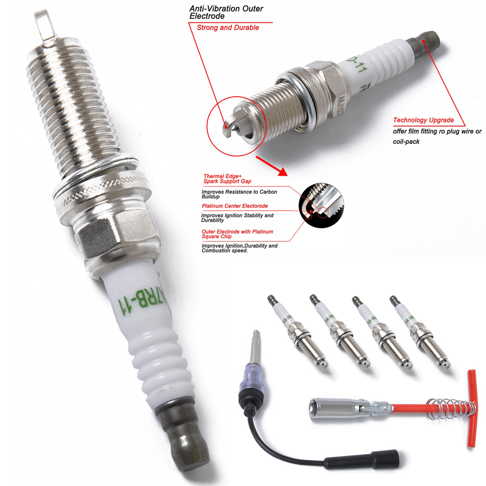 4x NGK DILKAR6A-11 22401-JA01B Свеча зажигания с инструмент удаления и установки для Nissan Altima Rogue Sentra