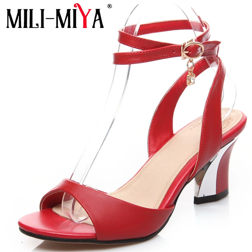 Женские босоножки из натуральной кожи вечерние туфли с открытым носком модные