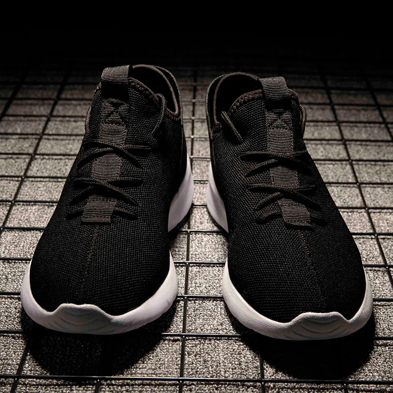 

Мужская спортивная обувь, кроссовки для отдыха, дышащая повседневная обувь, однотонная белая Модная вязаная обувь