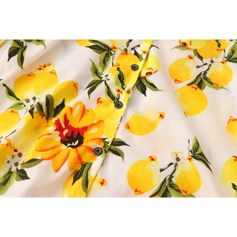 

Mori Girl Stylish Lemon Printed Women's Blouses 2021 Summer New Streetwear Fashion Notched Collar Short Sleeve Casual Lady Shirt