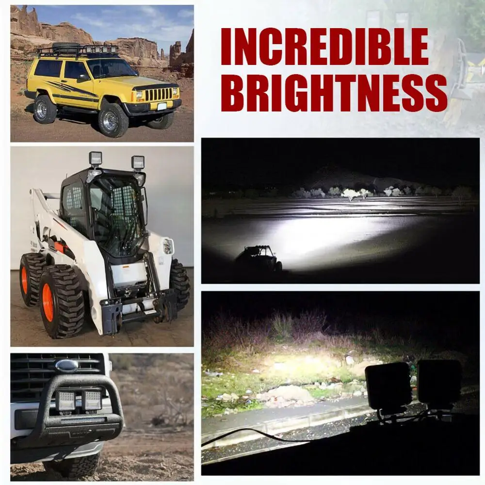 

2pcs 4 inch 126W LED Work Light Bar Flood Spot Offroad Car Truck Boat Driving Fog Lamps