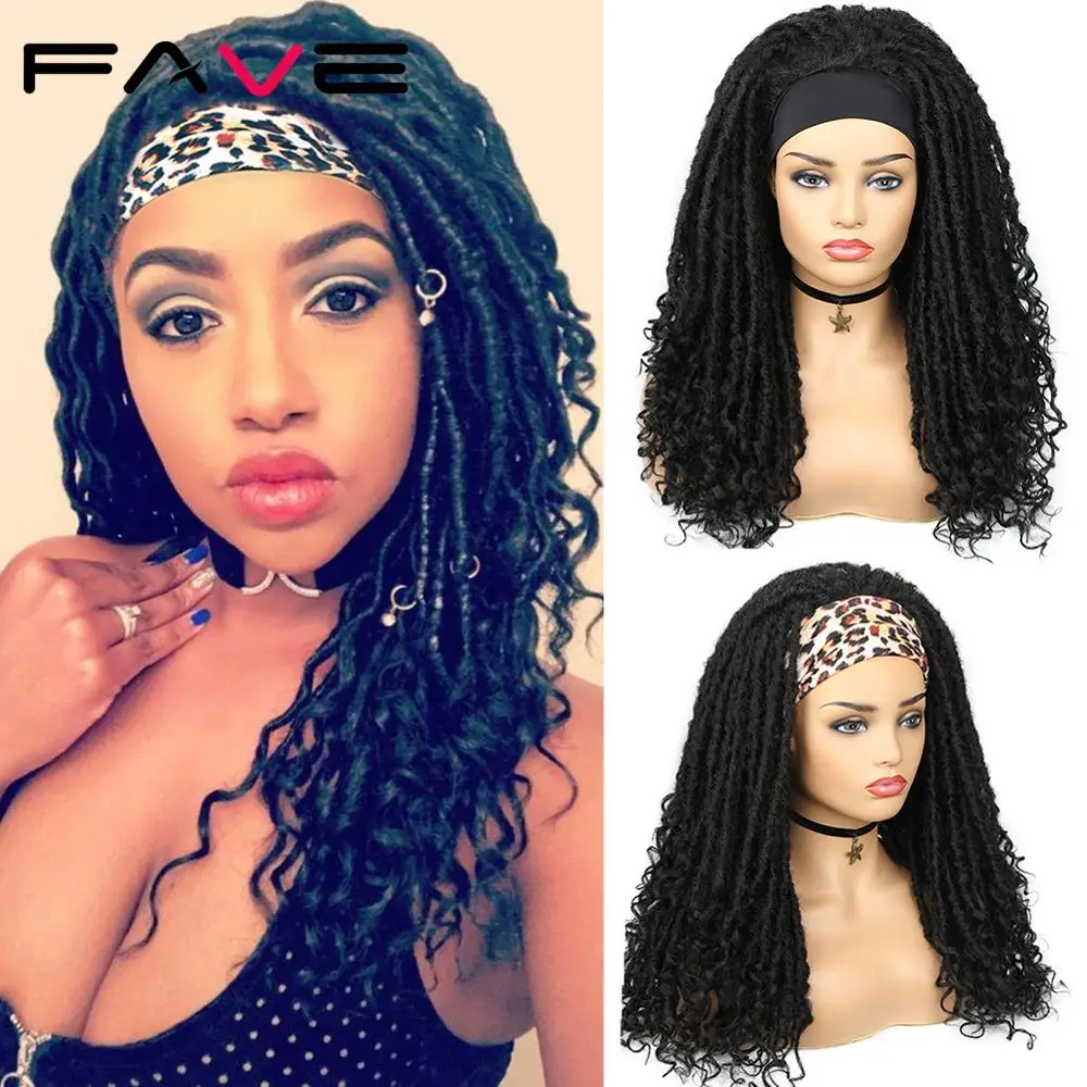 

Искусственный длинный полудред FAVE, натуральный черный, коричневый шарф-тюрбан, Термостойкое волокно для чернокожих и белых женщин