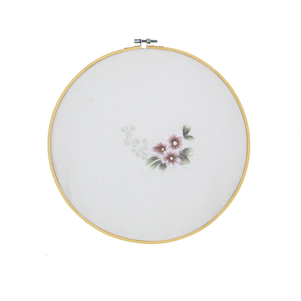 

Two pieces handmade wall desk decorations home shop bar wedding scene ornaments Sweet Home Satin embroidered spiderwort No.QY002