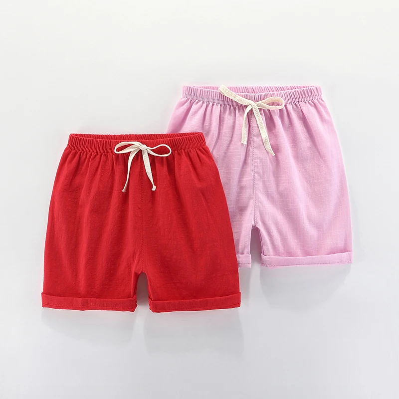 Шорты детские для мальчиков и девочек повседневные мягкие дышащие льняные
