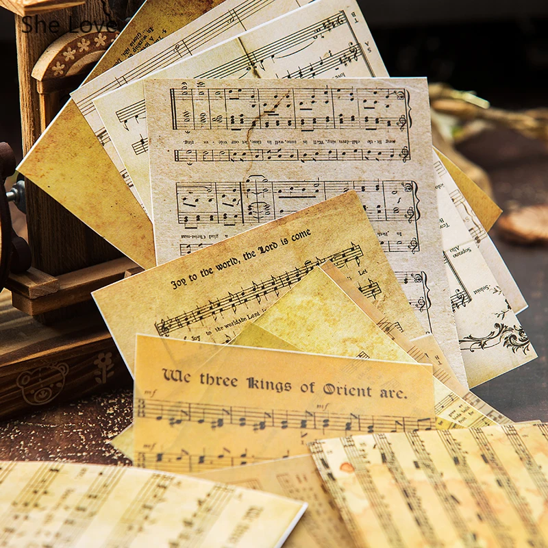 Chzimade 16Pcs/lot Retro Music Book Pages Vellum Paper For Diy Journal Planner Scrapbooking Decorative Crafts | Дом и сад