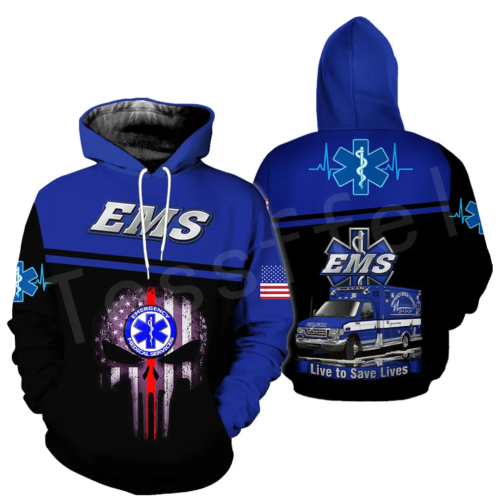 Tessffel аварийного санитара ЕМТ EMS парамедик бегом пуловер для девочек и мальчиков