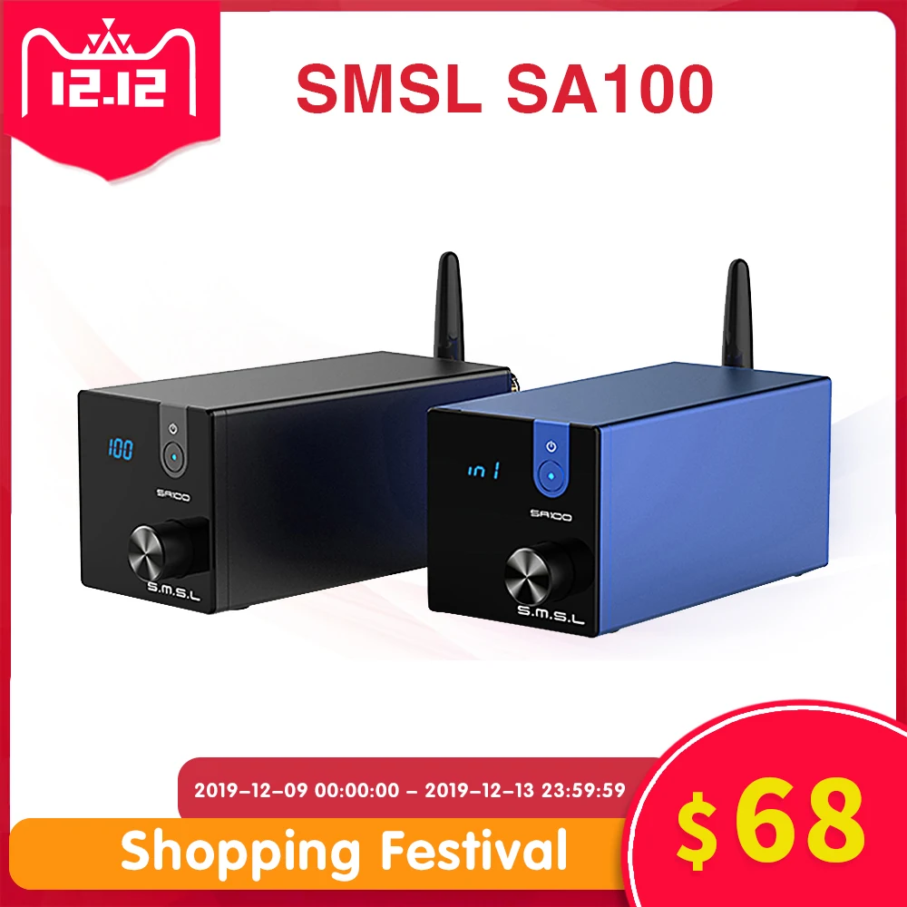 SMSL SA100 Hifi Bluetooth 5,0 усилитель мощности TPA3116 усилители аудио усилитель 50 Вт+ 50 Вт Hi-Res портативный усилитель цифровой