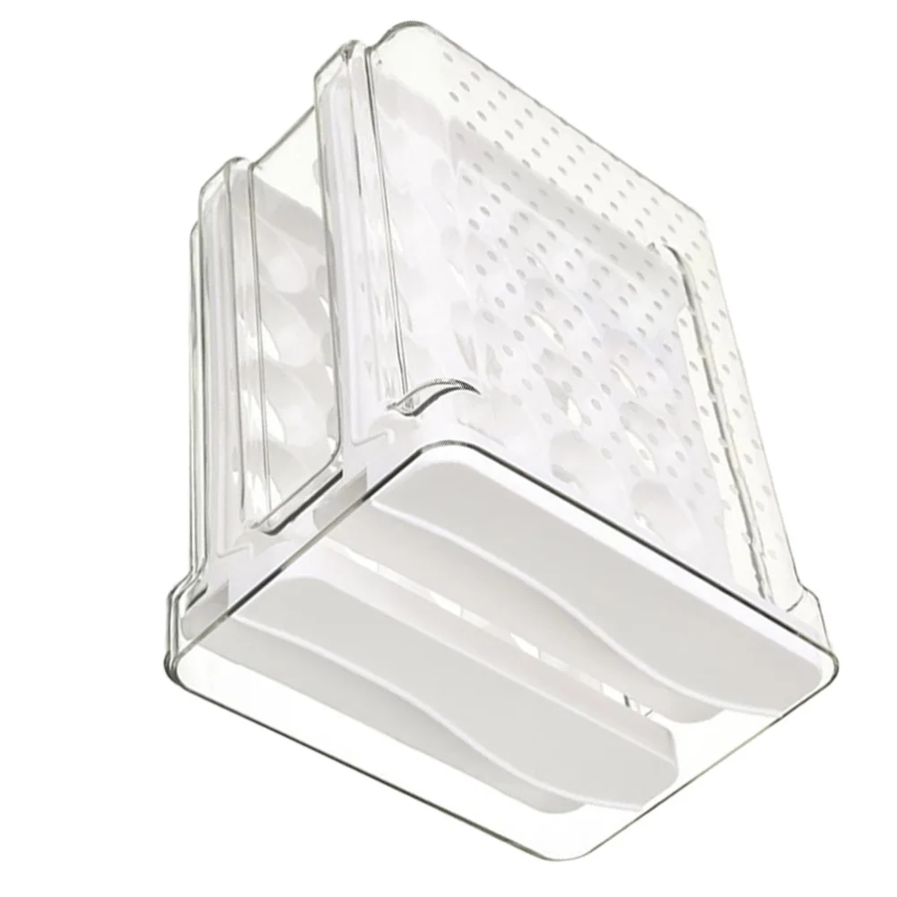 

1Pc Drawer Type Egg Holder Double Layer Keep Fresh Egg Dispenser (White)