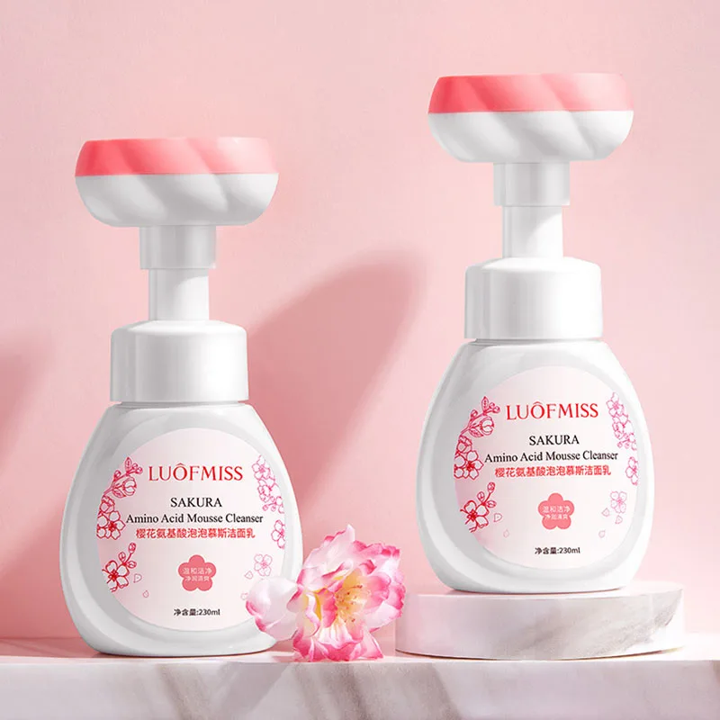 

1 Pcs Sakura Amino Acid Bubble Facial Cleanser Deep Cleansing Refresh Oil Control Moisturize Skin Protection Delicate Hydration