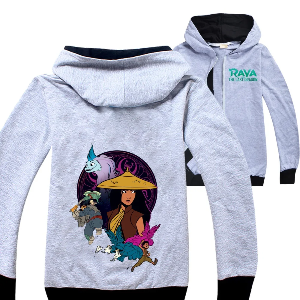 

Детский пуловер Raya and The Last Dragon, свитшоты, худи для девочек и мальчиков, осенняя одежда на молнии, одежда с длинным рукавом и мультипликационн...